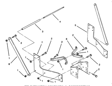 Mounting Bracket Assembly Diagram and Parts List for 79150 (5900001 - 5999999)(1995) Lawn Boy Snow Blower